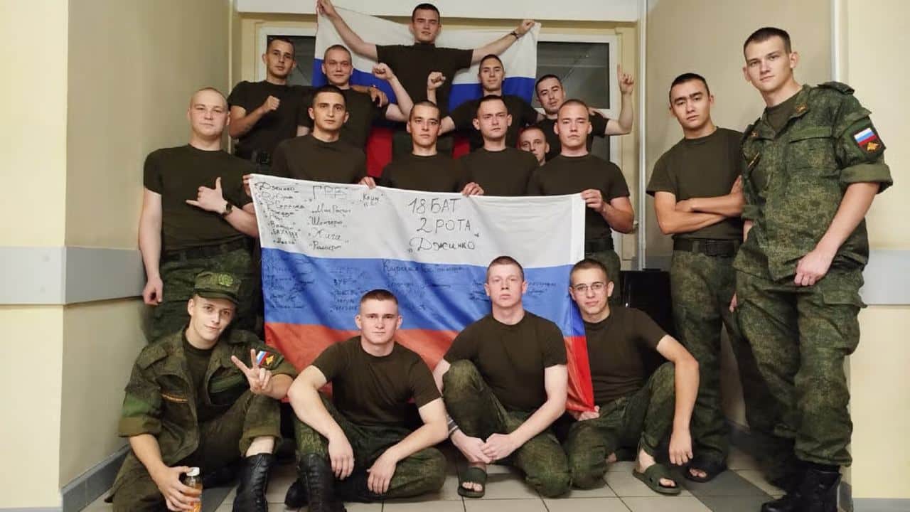 Conscripts from the 2nd Company of Russia’s 18th Battalion. Photo: Social media